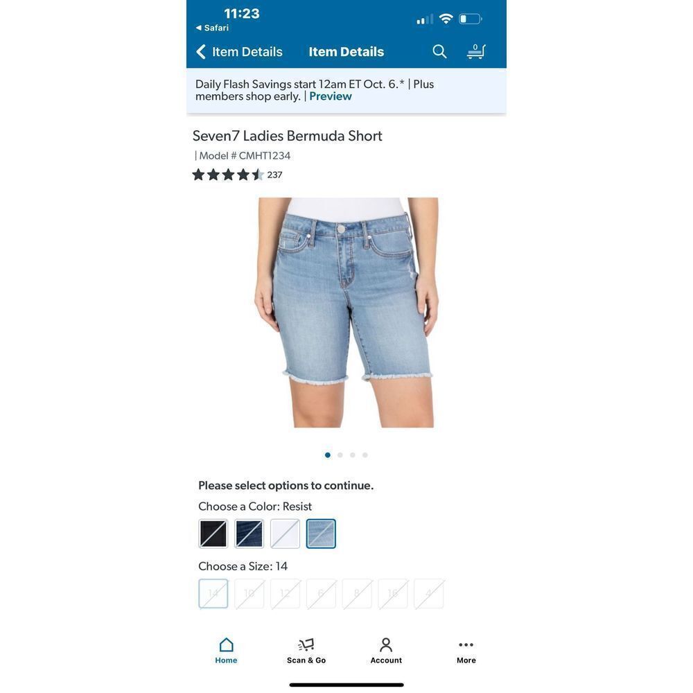- NWT Seven womens light wash Bermuda shorts. Size 8